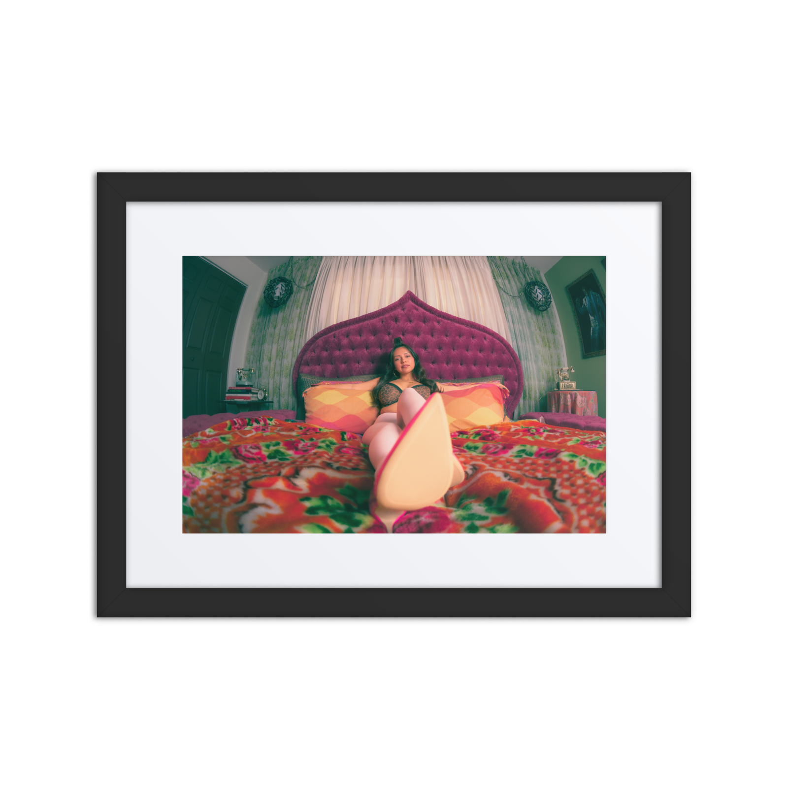 Matte paper framed poster with mat (in) black 12x16 front 69bb3d1f72bd9